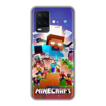 Силиконовый чехол на OPPO A54 с принтом Майнкрафт Minecraft