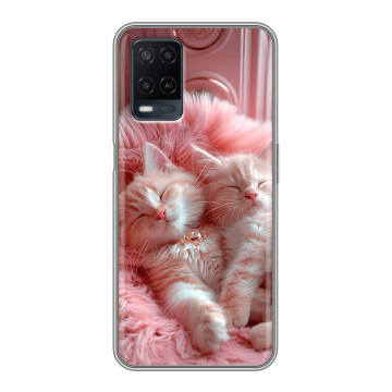 Силиконовый чехол на OPPO A54 с принтом котята котики