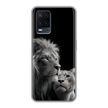 Силиконовый чехол на OPPO A54 с принтом Лев кошки