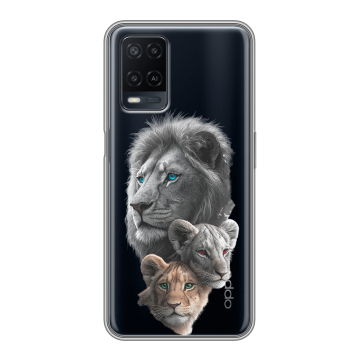 Силиконовый чехол на OPPO A54 с принтом Львы