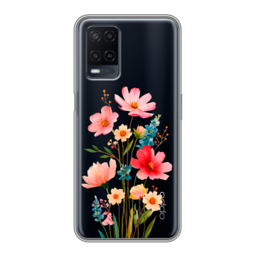 Силиконовый чехол на OPPO A54 с принтом Цветы