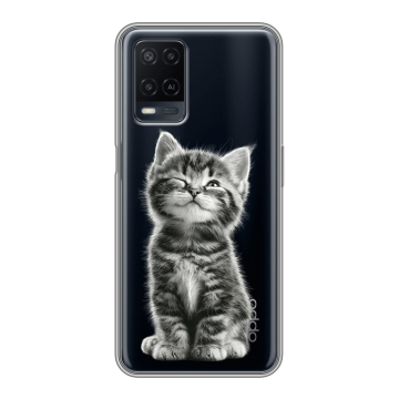 Силиконовый чехол на OPPO A54 с принтом Котенок