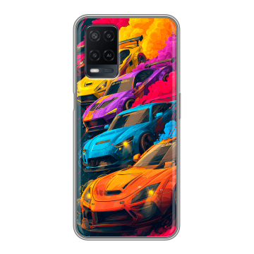 Силиконовый чехол на OPPO A54 с принтом Тачки