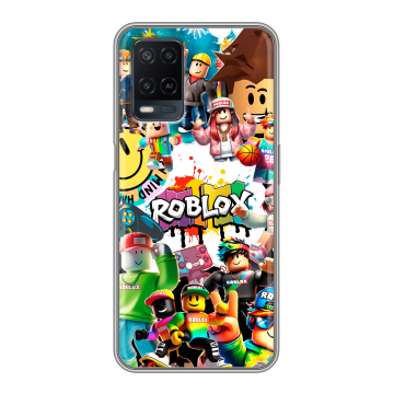 Силиконовый чехол на OPPO A54 с принтом Roblox Роблокс