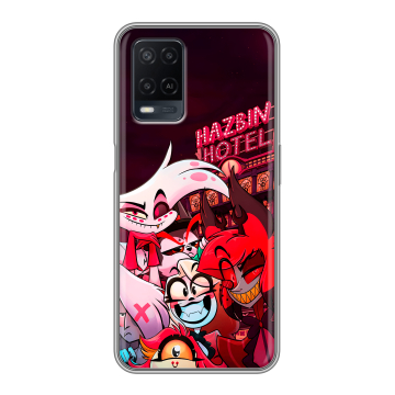 Силиконовый чехол на OPPO A54 с принтом Hazbin Hotel Отель Хазбин