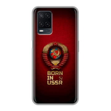 Силиконовый чехол на OPPO A54 с принтом Флаг Герб СССР Силиконовый чехол на OPPO A54 с принтом Флаг Герб СССР