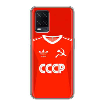 Силиконовый чехол на OPPO A54 с принтом Флаг Герб СССР Силиконовый чехол на OPPO A54 с принтом Флаг Герб СССР