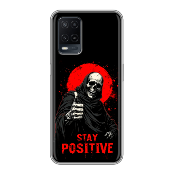Силиконовый чехол на OPPO A54 с принтом смешной скелет Силиконовый чехол на OPPO A54 с принтом смешной скелет