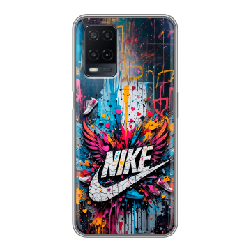 Силиконовый чехол на OPPO A54 с принтом Nike Найк