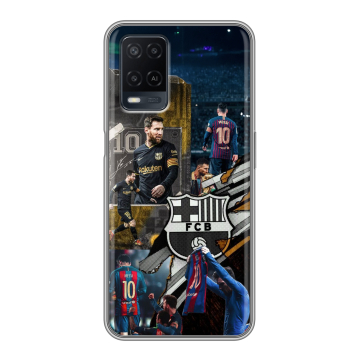 Силиконовый чехол на OPPO A54 с принтом Messi Barcelona Силиконовый чехол на OPPO A54 с принтом Messi Barcelona