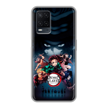Силиконовый чехол на OPPO A54 с принтом Demon Slayer Клинок рассекающий демонов
