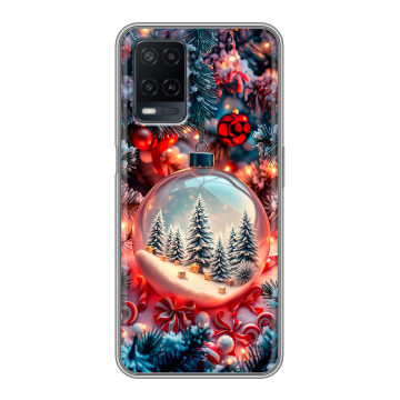 Силиконовый чехол на OPPO A54 с принтом Новый год Силиконовый чехол на OPPO A54 с принтом Новый год
