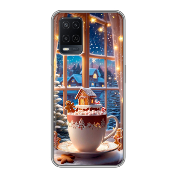 Силиконовый чехол на OPPO A54 с принтом Новый год Силиконовый чехол на OPPO A54 с принтом Новый год
