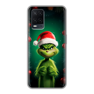 Силиконовый чехол на OPPO A54 с принтом Гринч Новый год Рождество Силиконовый чехол на OPPO A54 с принтом Гринч Новый год Рождество