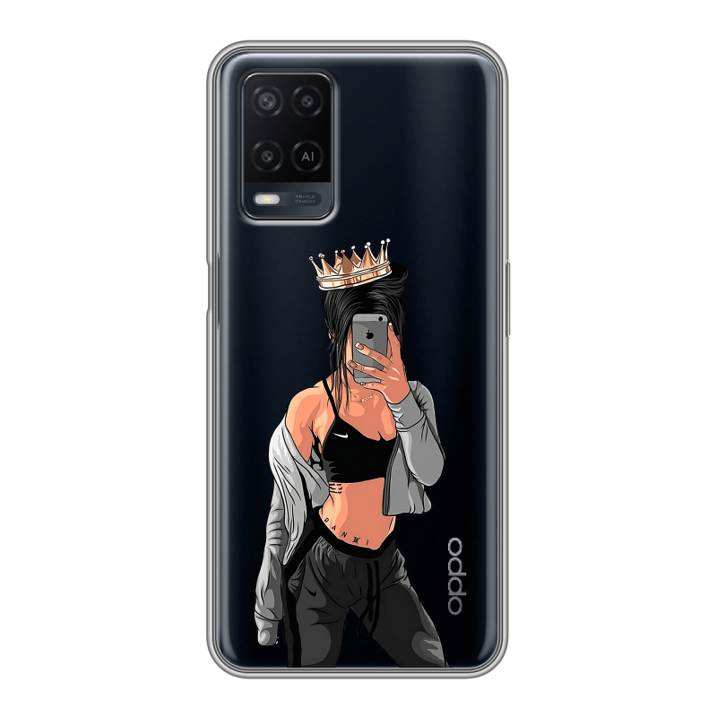Силиконовый противоударный чехол на OPPO A54 с принтом Женские принты Силиконовый противоударный чехол на OPPO A54 с принтом Женские принты