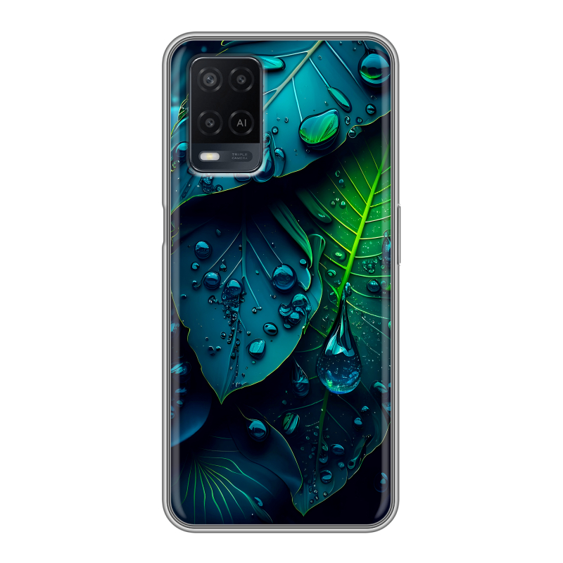 Силиконовый чехол на OPPO A54 с принтом Листья Силиконовый чехол на OPPO A54 с принтом Листья