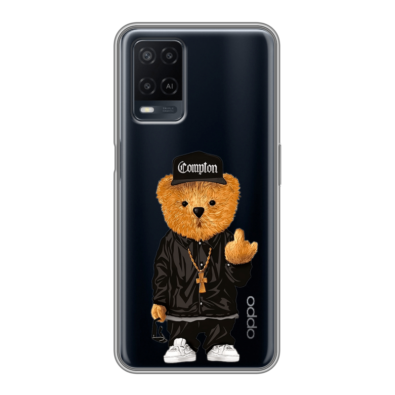 Силиконовый чехол на OPPO A54 с принтом Мишка Силиконовый чехол на OPPO A54 с принтом Мишка