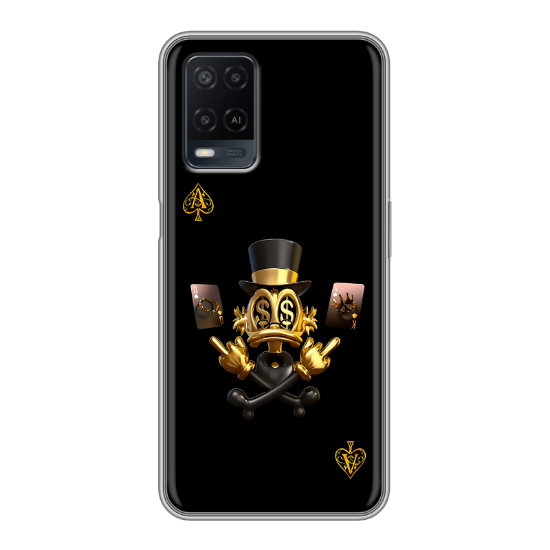 Силиконовый противоударный чехол на OPPO A54 с принтом Золотой скрудж макдак Силиконовый противоударный чехол на OPPO A54 с принтом Золотой скрудж макдак