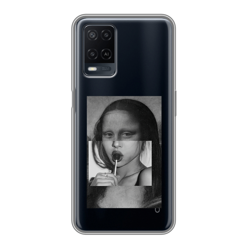 Силиконовый чехол на OPPO A54 с принтом Мона Лиза Силиконовый чехол на OPPO A54 с принтом Мона Лиза