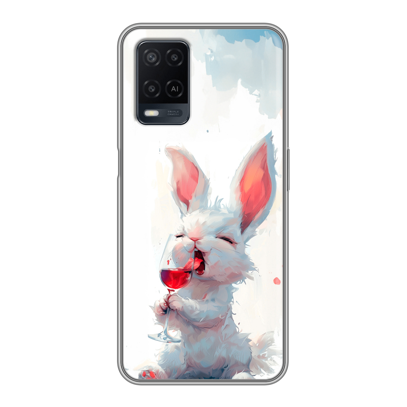 Силиконовый чехол на OPPO A54 с принтом кролик зайчик Силиконовый чехол на OPPO A54 с принтом кролик зайчик