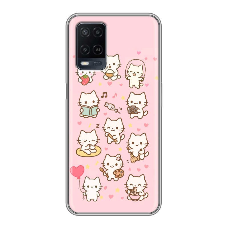 Силиконовый чехол на OPPO A54 с принтом Hello Kitty Хелоу Кити Силиконовый чехол на OPPO A54 с принтом Hello Kitty Хелоу Кити