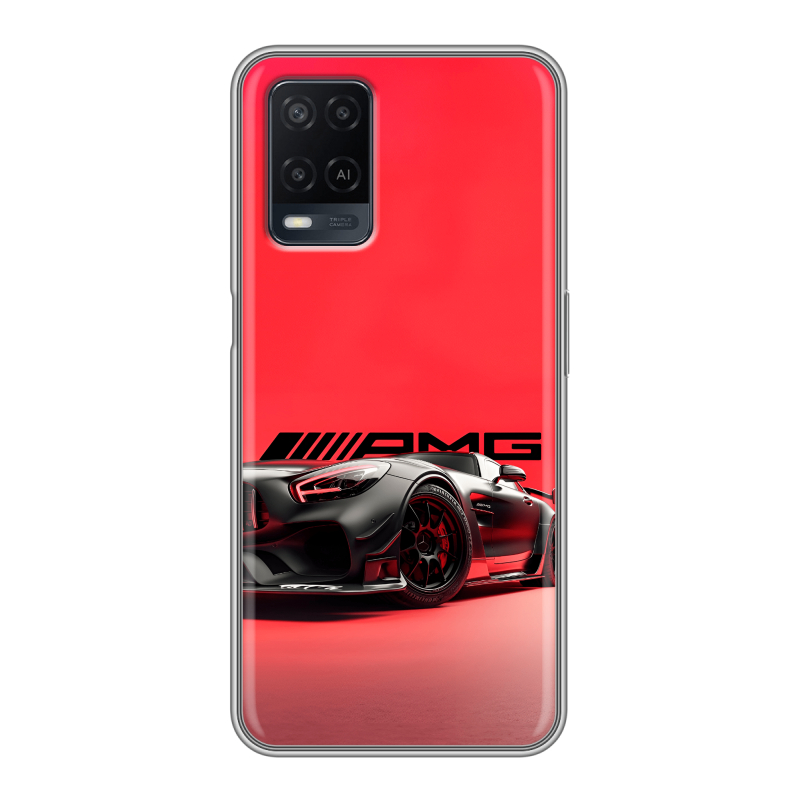 Силиконовый чехол на OPPO A54 с принтом Мерседес Mercedes AMG Силиконовый чехол на OPPO A54 с принтом Мерседес Mercedes AMG