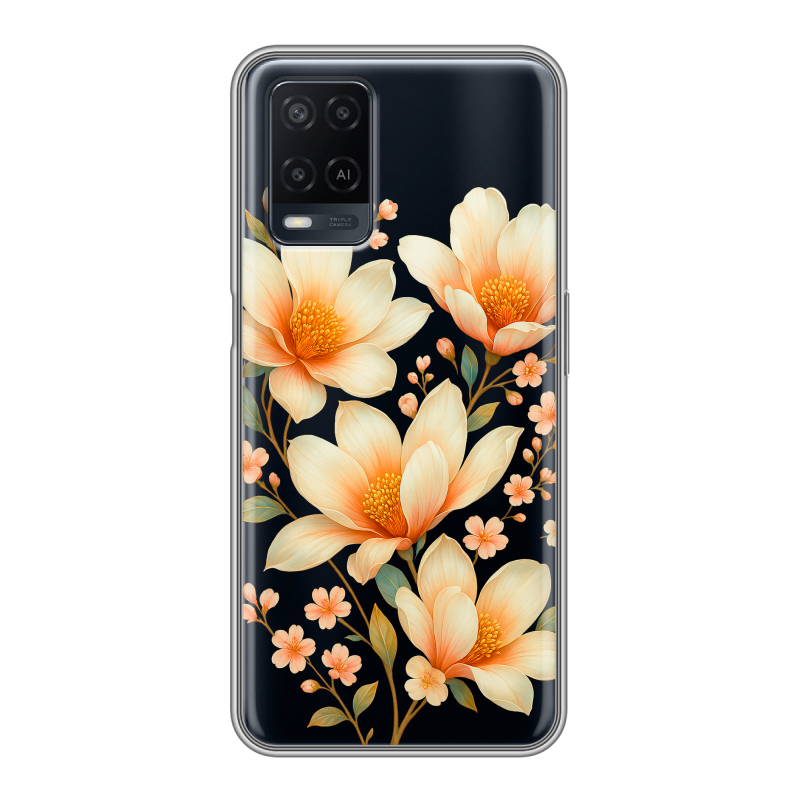 Силиконовый чехол на OPPO A54 с принтом Цветы Силиконовый чехол на OPPO A54 с принтом Цветы