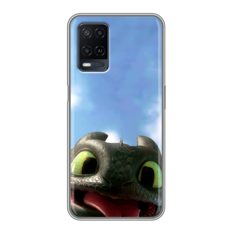 Силиконовый чехол на OPPO A54 с принтом Как приручить дракона Силиконовый чехол на OPPO A54 с принтом Как приручить дракона