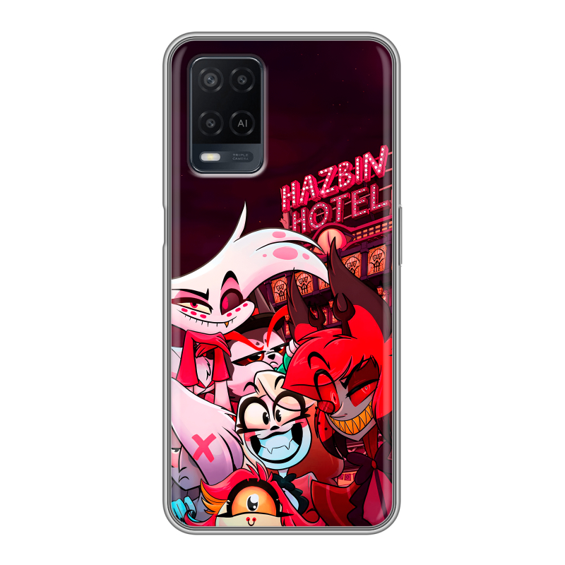 Силиконовый чехол на OPPO A54 с принтом Hazbin Hotel Отель Хазбин Силиконовый чехол на OPPO A54 с принтом Hazbin Hotel Отель Хазбин