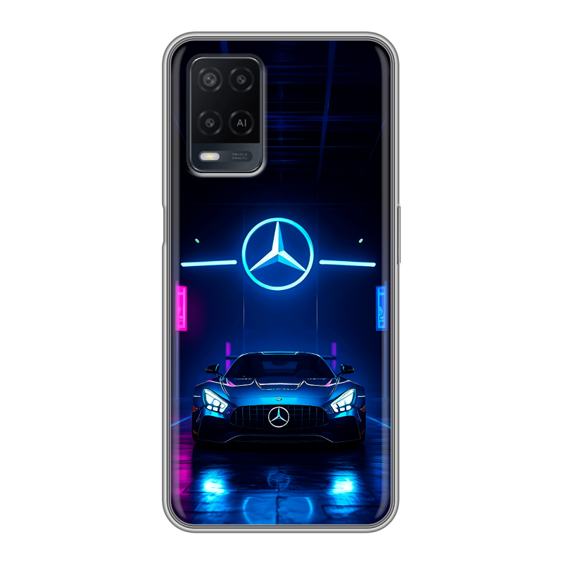 Силиконовый чехол на OPPO A54 с принтом Mercedes Мерседес Силиконовый чехол на OPPO A54 с принтом Mercedes Мерседес