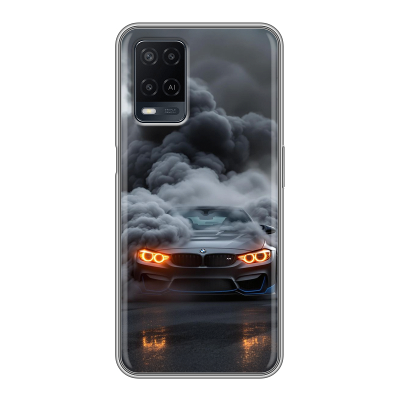 Силиконовый чехол на OPPO A54 с принтом BMW БМВ Силиконовый чехол на OPPO A54 с принтом BMW БМВ