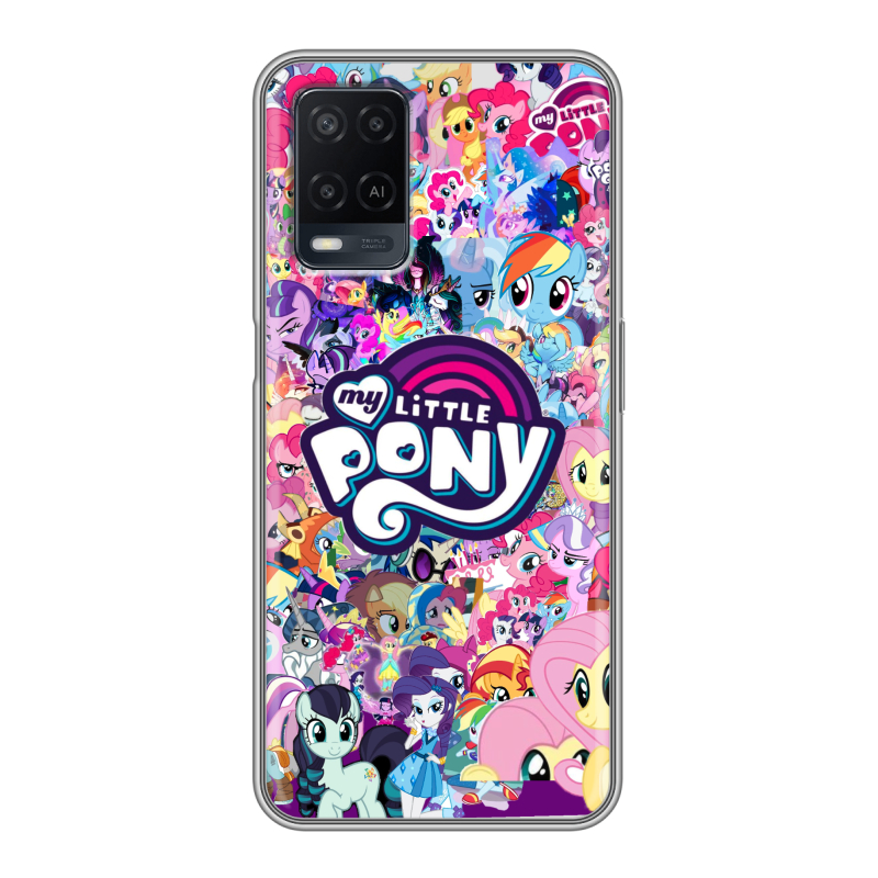 Силиконовый чехол на OPPO A54 с принтом My little pony Дружба чудо Силиконовый чехол на OPPO A54 с принтом My little pony Дружба чудо