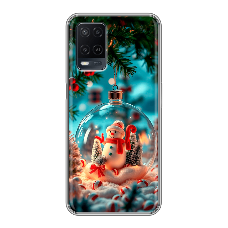 Силиконовый чехол на OPPO A54 с принтом Новый год Силиконовый чехол на OPPO A54 с принтом Новый год