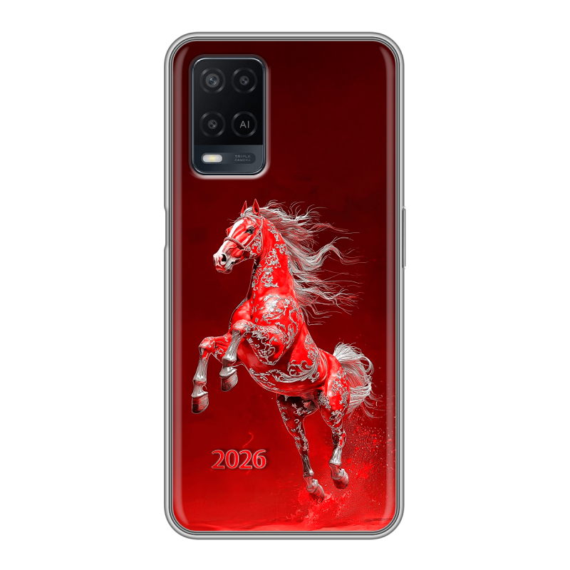 Силиконовый чехол на OPPO A54 с принтом Новый год Силиконовый чехол на OPPO A54 с принтом Новый год