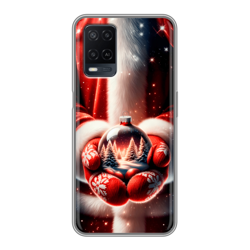 Силиконовый противоударный чехол на OPPO A54 с принтом Новый год Силиконовый противоударный чехол на OPPO A54 с принтом Новый год