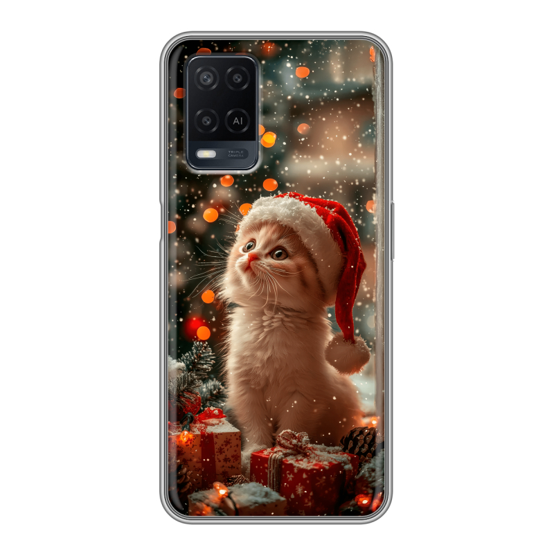 Силиконовый чехол на OPPO A54 с принтом Новый год Силиконовый чехол на OPPO A54 с принтом Новый год