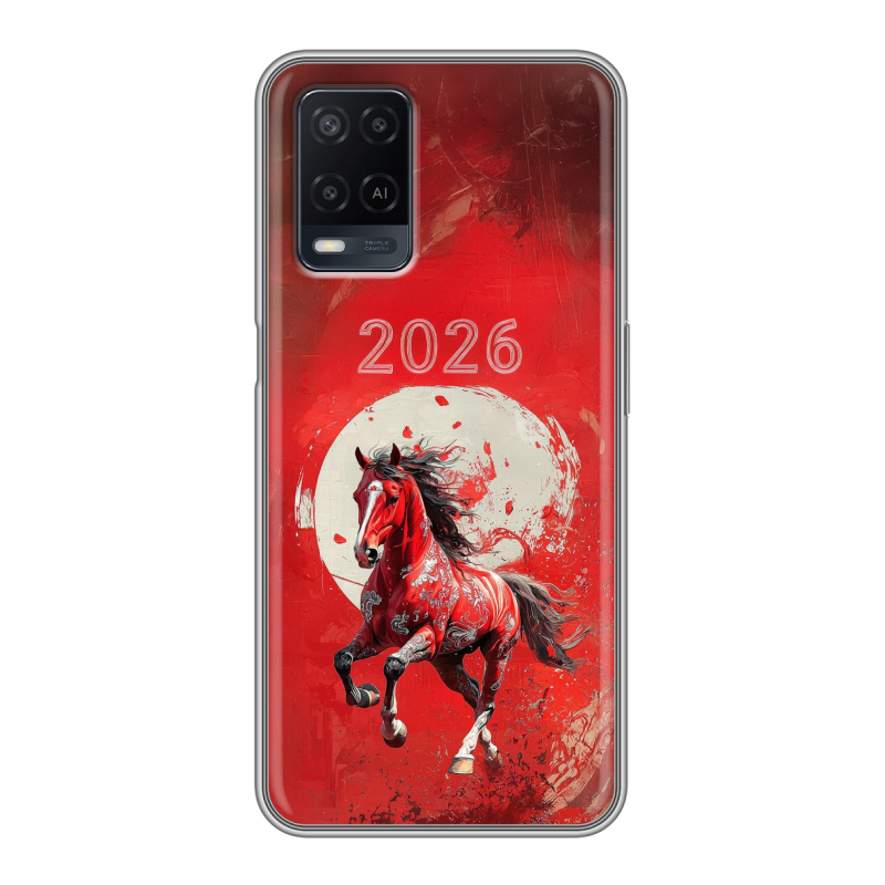 Силиконовый чехол на OPPO A54 с принтом Новый год Силиконовый чехол на OPPO A54 с принтом Новый год
