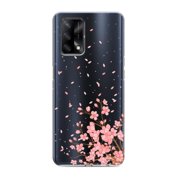 Силиконовый чехол на OPPO A74 с принтом Ветка сакуры Силиконовый чехол на OPPO A74 с принтом Ветка сакуры