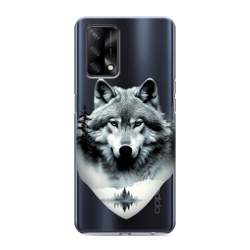 Силиконовый чехол на OPPO A74 с принтом Волк в лесу Силиконовый чехол на OPPO A74 с принтом Волк в лесу