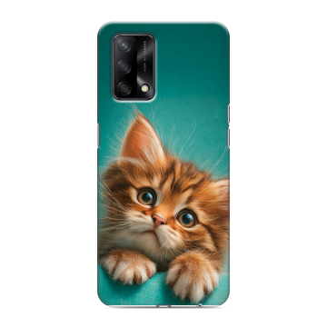 Силиконовый чехол на OPPO A74 с принтом котенок