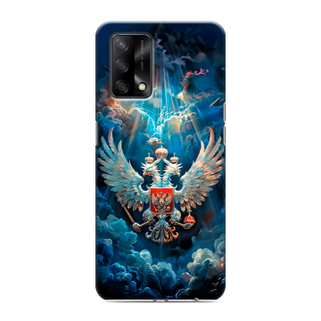 Силиконовый чехол на OPPO A74 с принтом Герб флаг России Силиконовый чехол на OPPO A74 с принтом Герб флаг России