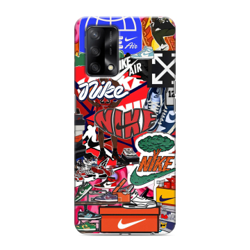 Силиконовый чехол на OPPO A74 с принтом Найк Nike яркий Силиконовый чехол на OPPO A74 с принтом Найк Nike яркий