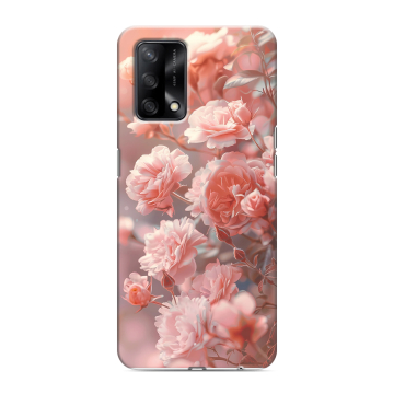 Силиконовый чехол на OPPO A74 с принтом Розовые розы Силиконовый чехол на OPPO A74 с принтом Розовые розы