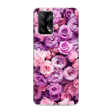 Силиконовый чехол на OPPO A74 с принтом лавандовые розы