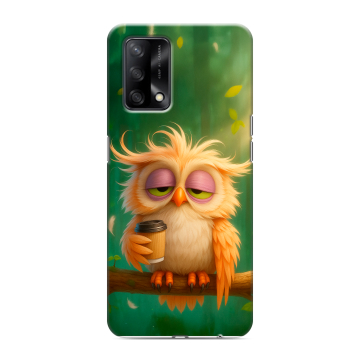 Силиконовый чехол на OPPO A74 с принтом сова