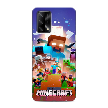 Силиконовый чехол на OPPO A74 с принтом Майнкрафт Minecraft