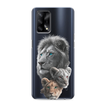 Силиконовый чехол на OPPO A74 с принтом Львы Силиконовый чехол на OPPO A74 с принтом Львы