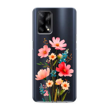 Силиконовый чехол на OPPO A74 с принтом Цветы Силиконовый чехол на OPPO A74 с принтом Цветы
