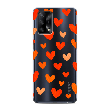 Силиконовый чехол на OPPO A74 с принтом Сердечки Силиконовый чехол на OPPO A74 с принтом Сердечки