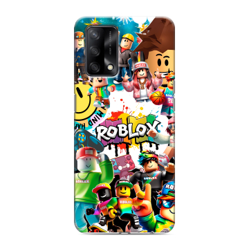 Силиконовый чехол на OPPO A74 с принтом Roblox Роблокс